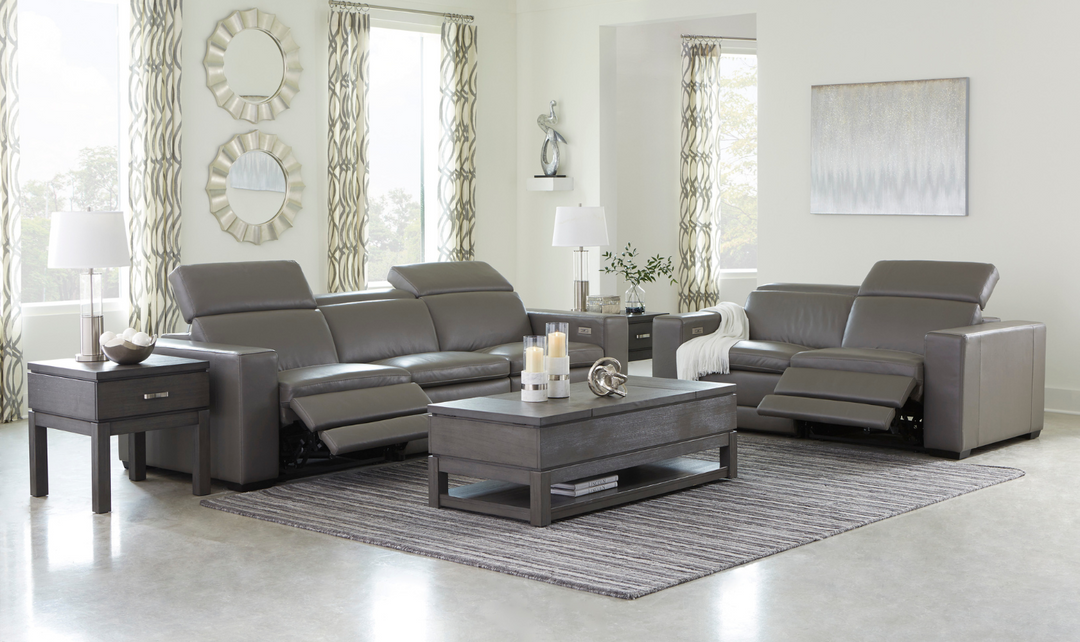 Modern Heritage Texline 2 Piece Leather Recliner Living Room Set