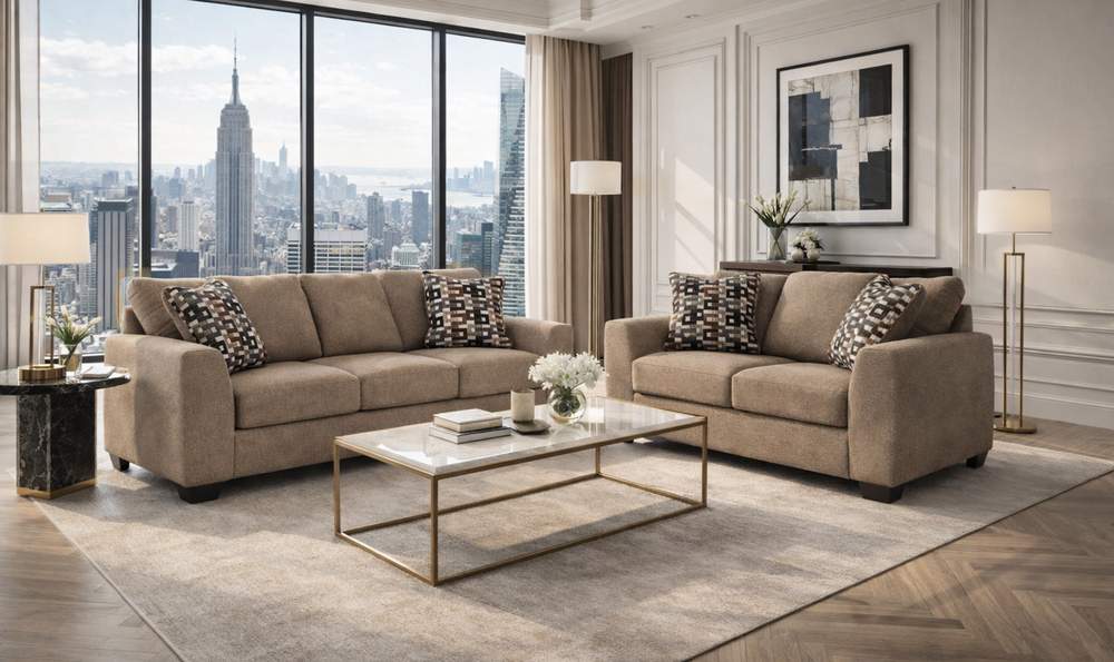 Modern Heritage Triston Peaks Fabric Living Room Set | Jennifer Furniture