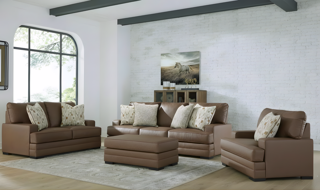 Modern Heritage VillaCourt Leather Living Room Set-jennifer