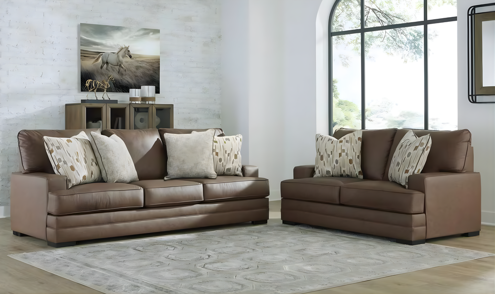 Modern Heritage VillaCourt Leather Living Room Set-jennifer