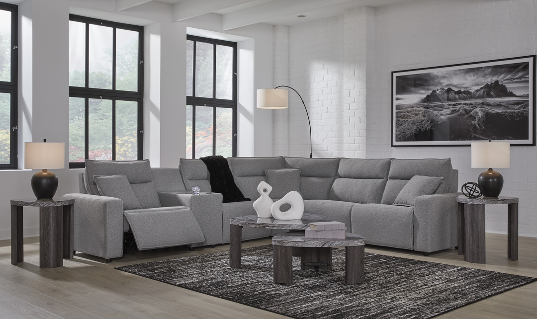 Modern Heritage Modmax II 6-Piece Reclining Sectional with Audio Console - Jennifer Furniture