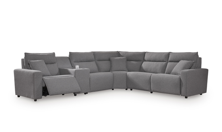 Modern Heritage Modmax II 6-Piece Reclining Sectional with Audio Console - Jennifer Furniture