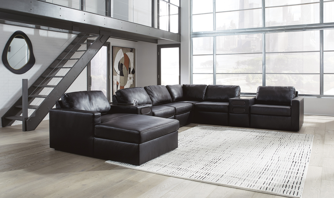 Modern Heritage Modmax II 8-Piece Sectional with Chaise and Storage Consoles - Jennifer Furniture