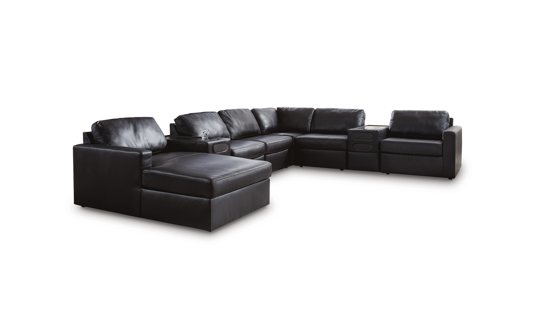 Modern Heritage Modmax II 8-Piece Sectional with Chaise and Storage Consoles - Jennifer Furniture