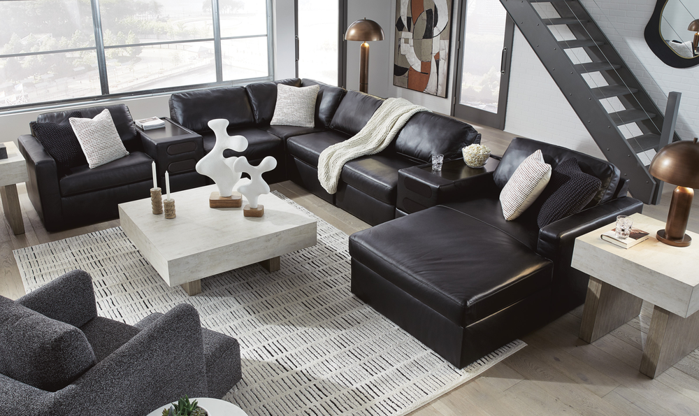Modern Heritage Modmax II 8-Piece Sectional with Chaise and Storage Consoles - Jennifer Furniture