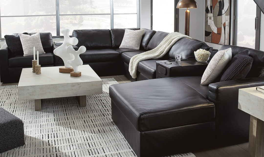 Modern Heritage Modmax II 8-Piece Sectional with Chaise and Storage Consoles - Jennifer Furniture