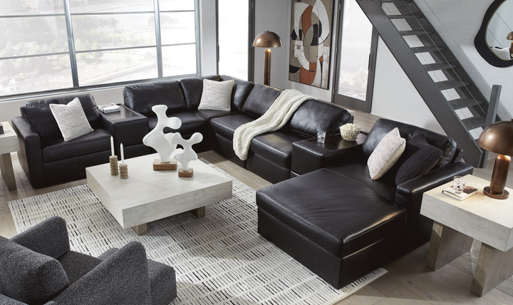 Modern Heritage Modmax II 8-Piece Sectional with Chaise and Storage Consoles - Jennifer Furniture