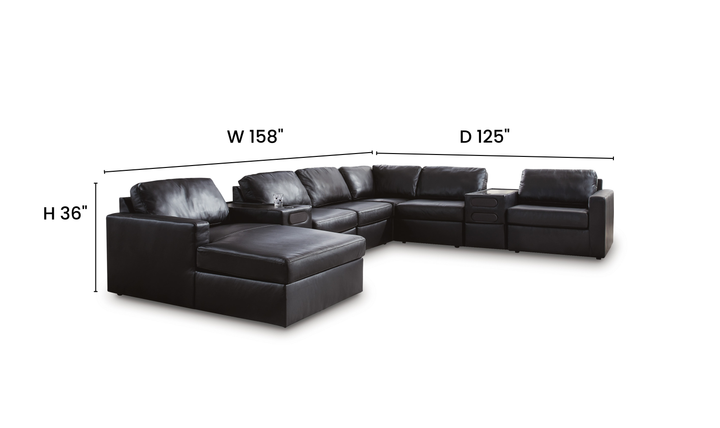 Modern Heritage Modmax II 8-Piece Sectional with Chaise and Storage Consoles - Jennifer Furniture