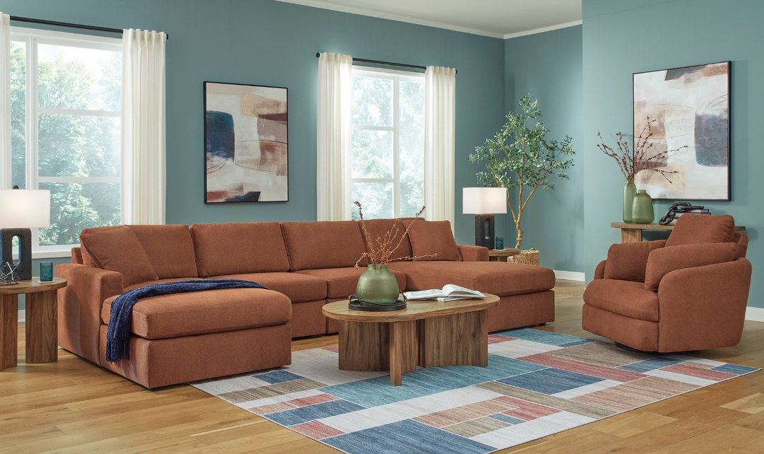 Modmax 4-Piece Sectional with Chaise in Spice