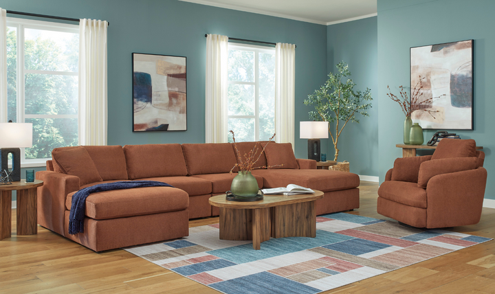 Modmax 4-Piece Sectional with Chaise in Spice