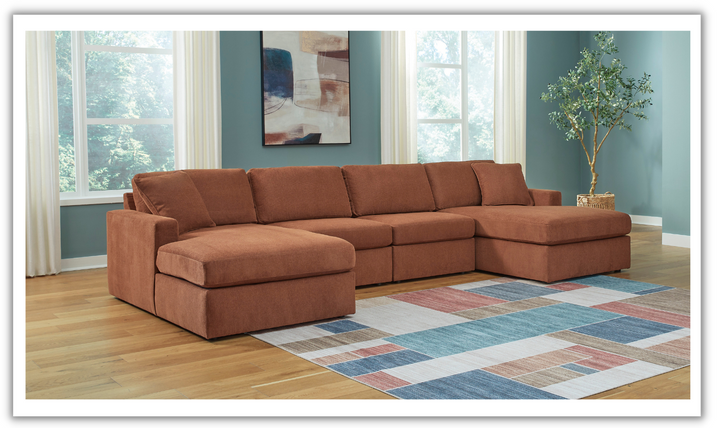 Modmax 4-Piece Sectional with Chaise in Spice