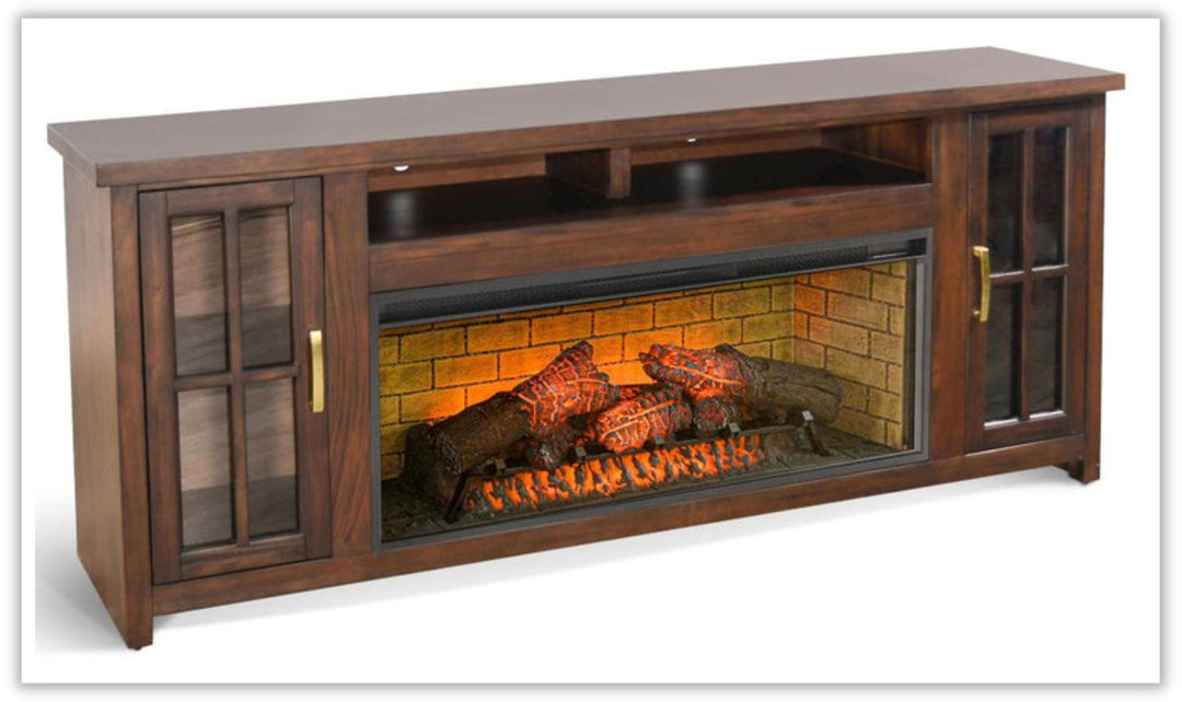 Sunny Designs 76" TV Console w/ Fireplace Option