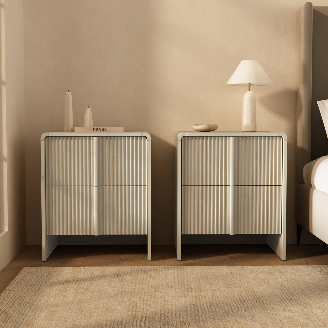 Novara 22" Nightstand in Whitewashed Oak (2-Drawer)