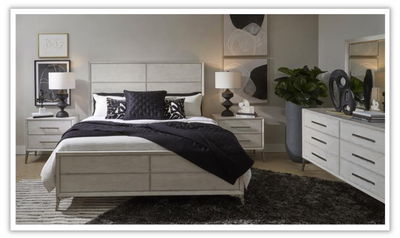 Naples White Bed with Exposed Legs + Floor Protectors