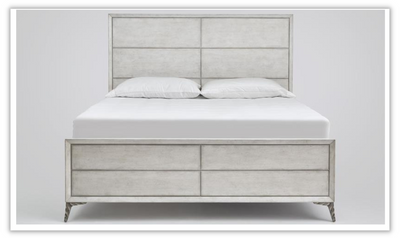 Naples White Bed with Exposed Legs + Floor Protectors