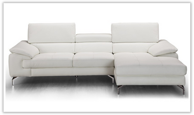 Navone Italian Leather Sectional Sofa with Tight Back at Jennifer Furniture