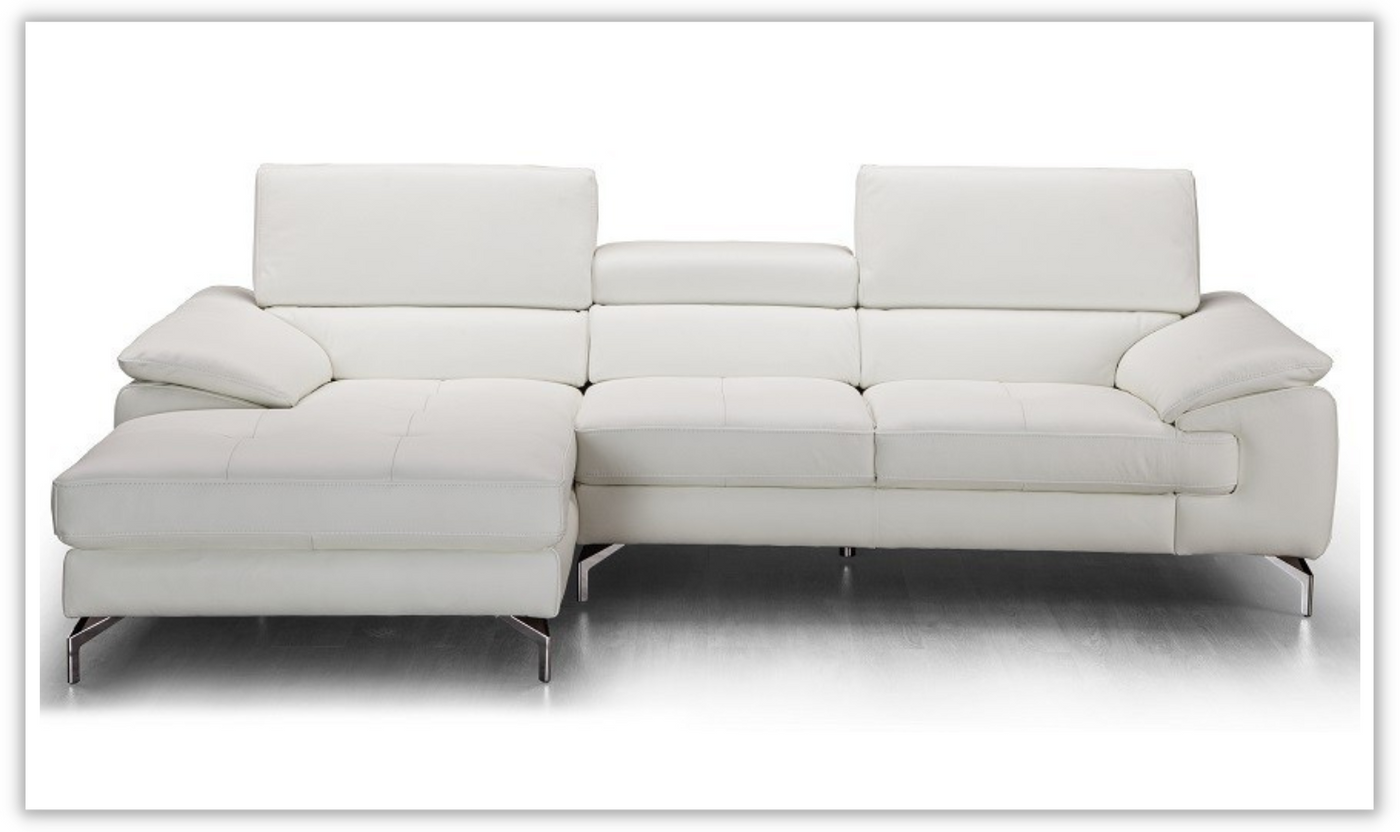 Navone Italian Leather Sectional Sofa with Tight Back at Jennifer Furniture