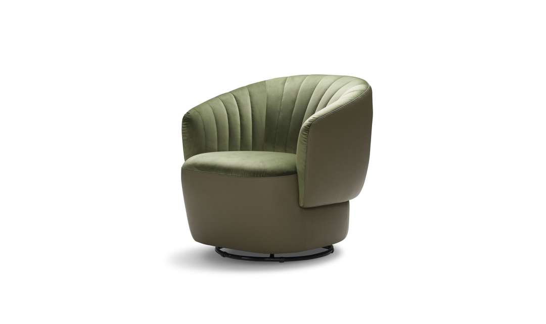 Nicoletti Italia Dotty 360° Swivel Accent Chair With Curved Back Design