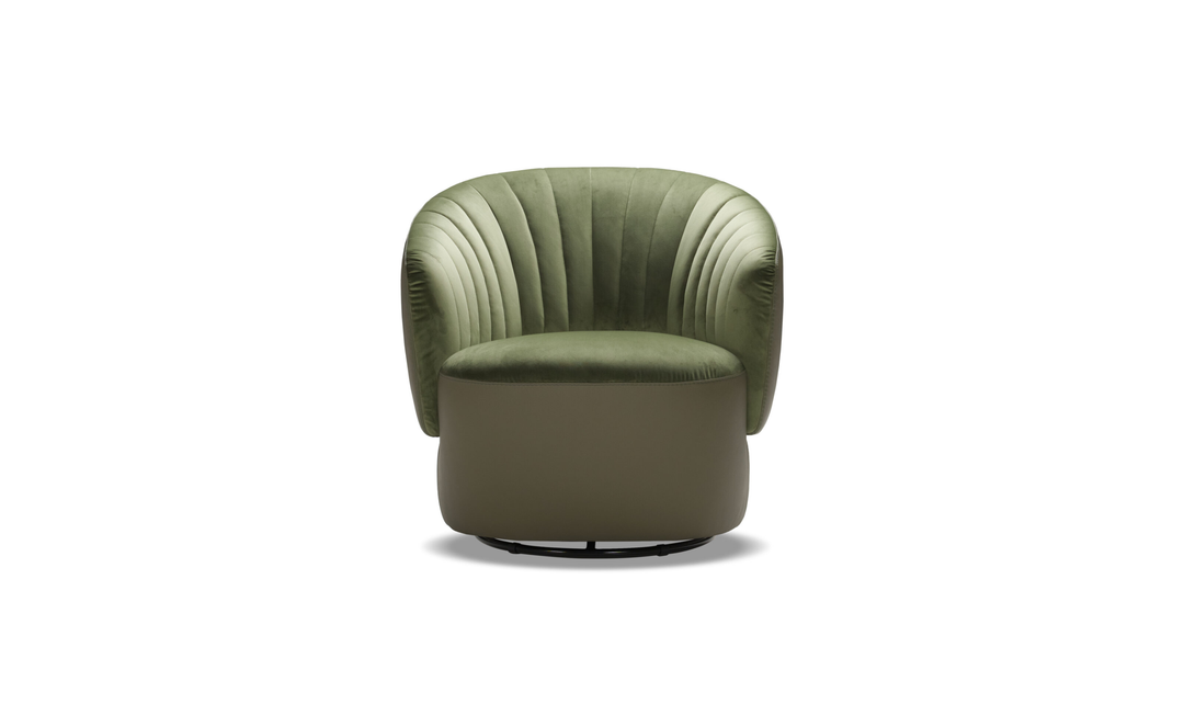 Nicoletti Italia Dotty 360° Swivel Accent Chair With Curved Back Design