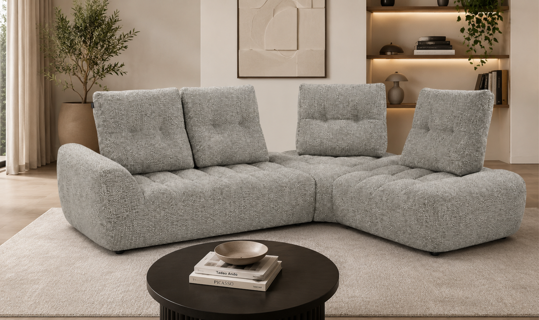 Nicoletti Italia Esprit Modular Fabric Sectional Sofa with Adjustable Backrests - Jennifer Furniture