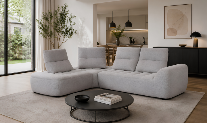 Nicoletti Italia Esprit Modular Fabric Sectional Sofa with Adjustable Backrests - Jennifer Furniture
