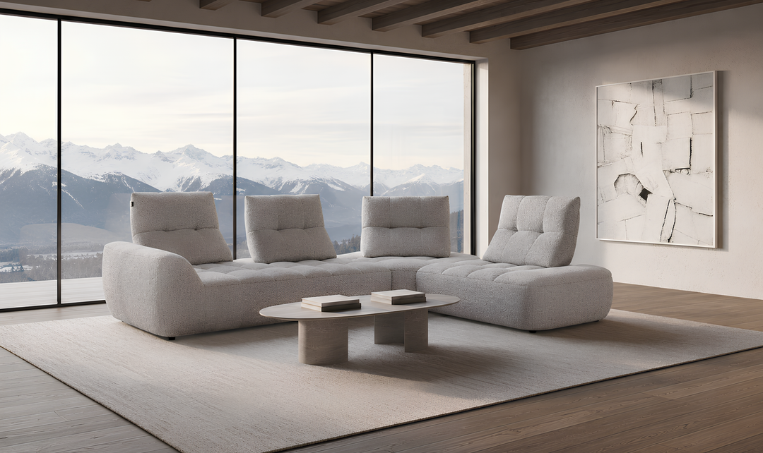 Nicoletti Italia Esprit Modular Fabric Sectional Sofa with Adjustable Backrests - Jennifer Furniture