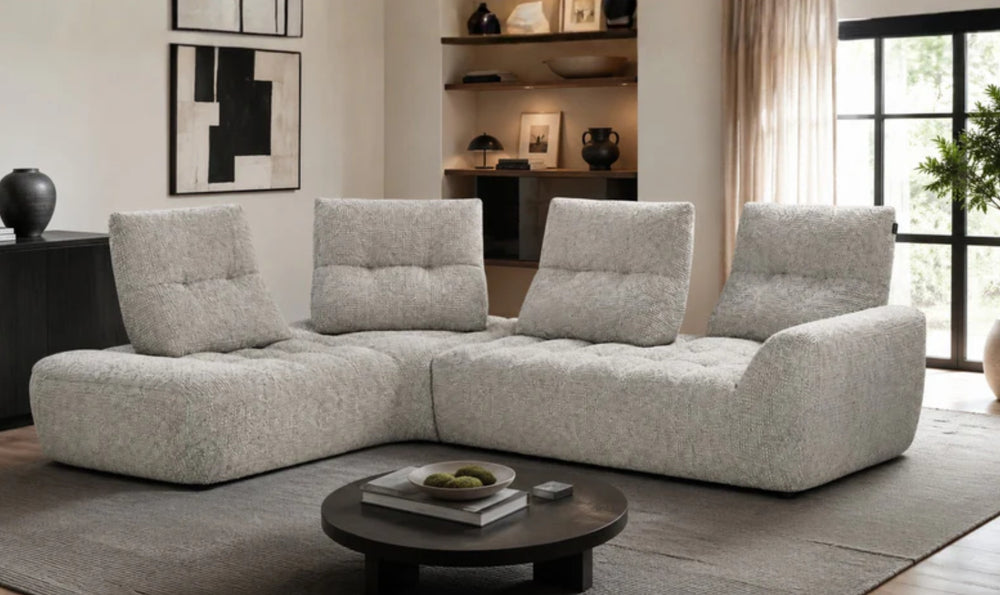 Nicoletti Italia Esprit Modular Fabric Sectional Sofa with Adjustable Backrests-Jennifer furniture
