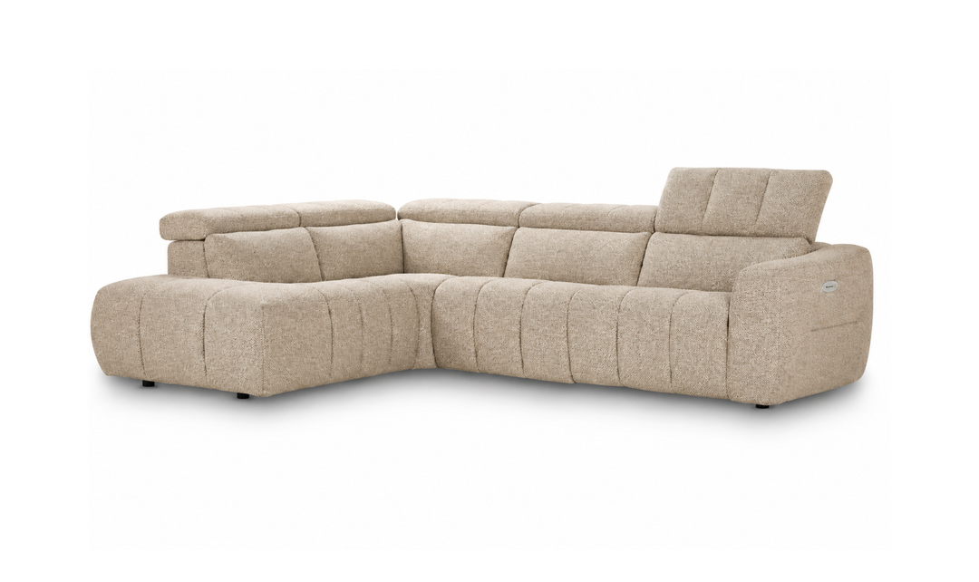 Nicoletti Italia Owen Fabric Zero Gravity Power Recliner Sectional Sofa