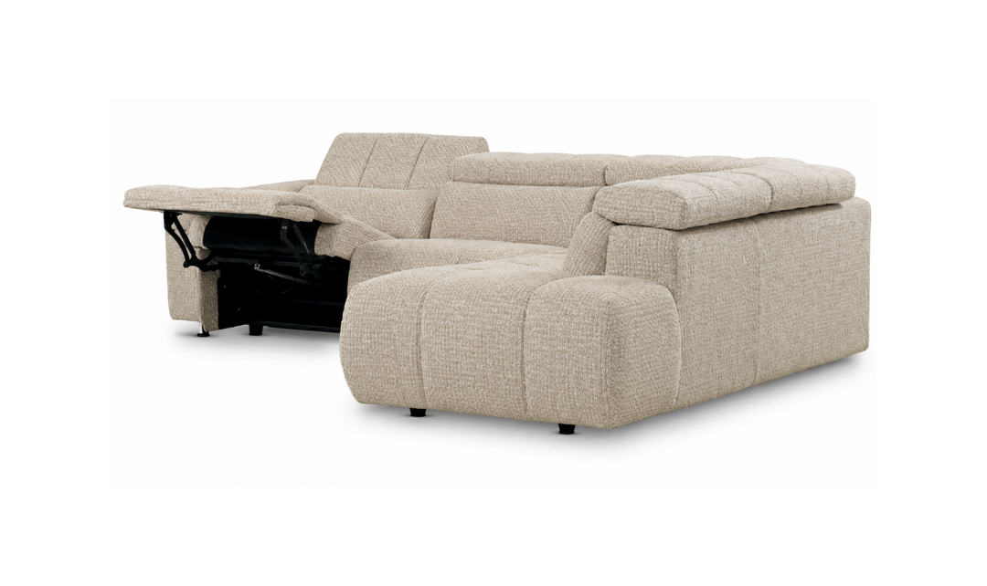 Nicoletti Italia Owen Fabric Zero Gravity Power Recliner Sectional Sofa