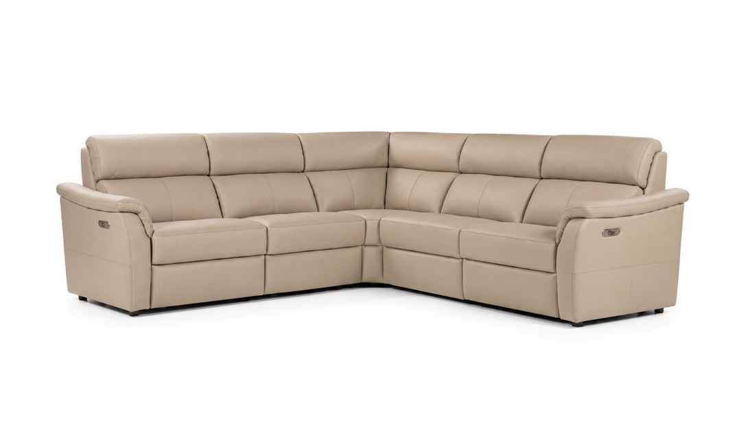 Nicoletti Italia Pasadena Leather Zero Gravity Recliner Sectional Sofa