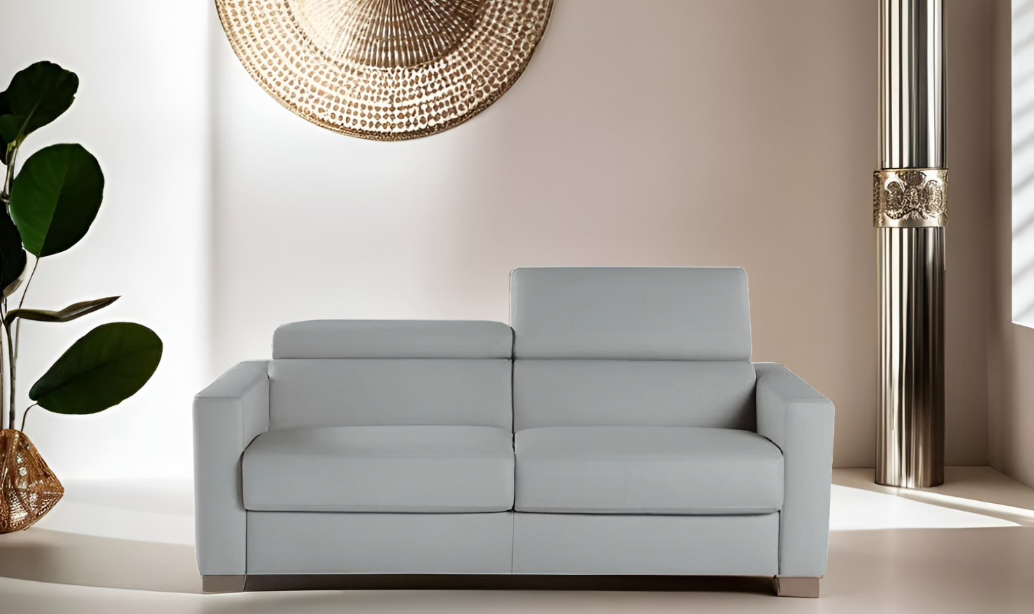 Nicoletti Natalie Italian Leather Sleeper Sofa - Luxury Overnight Collection