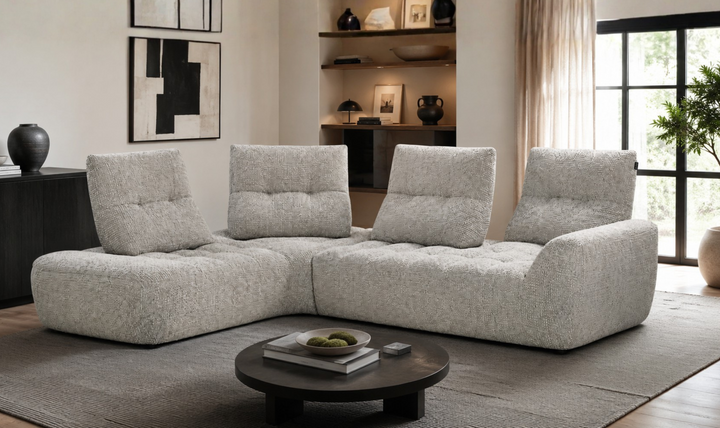 Nicoletti Italia Esprit Modular Fabric Sectional Sofa with Adjustable Backrests - Jennifer Furniture