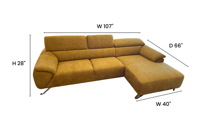 Nicoletti Italia Tesla Sectional Sofa with Customizable Chaise Lounge