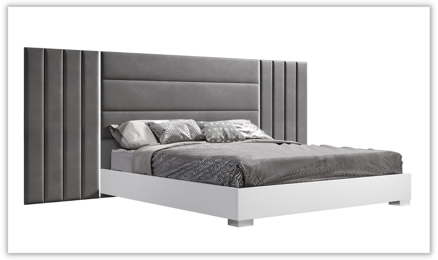 Nina Premium White Rectangular Wooden Bedroom Set with Storage