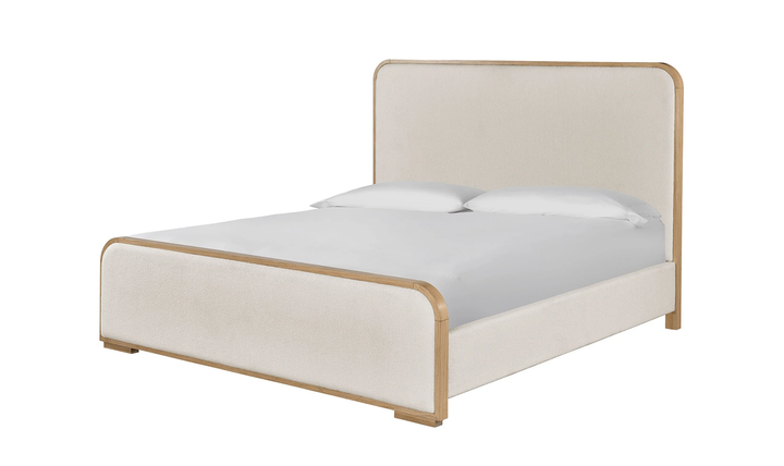 Universal Nomad Upholstered Panel Bedroom Set in Oak Finish