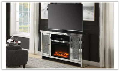 Noralie Electric Mirrored Silver Fireplace
