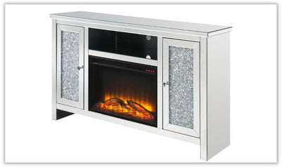 Noralie Electric Mirrored Silver Fireplace