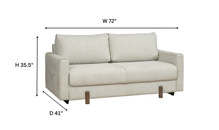 Fjords Nordic Rest Nora Queen Sleeper Sofa with Mocca Leg Finish - Jennifer Furniture