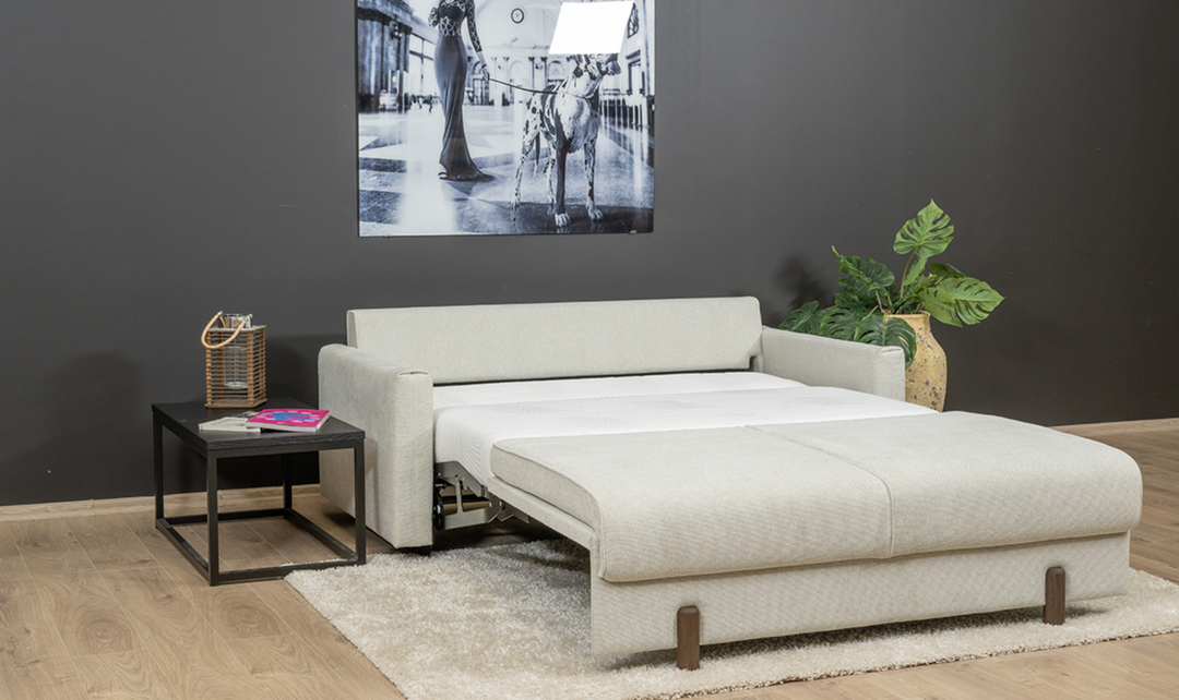 Fjords Nordic Rest Nora Queen Sleeper Sofa with Mocca Leg Finish - Jennifer Furniture