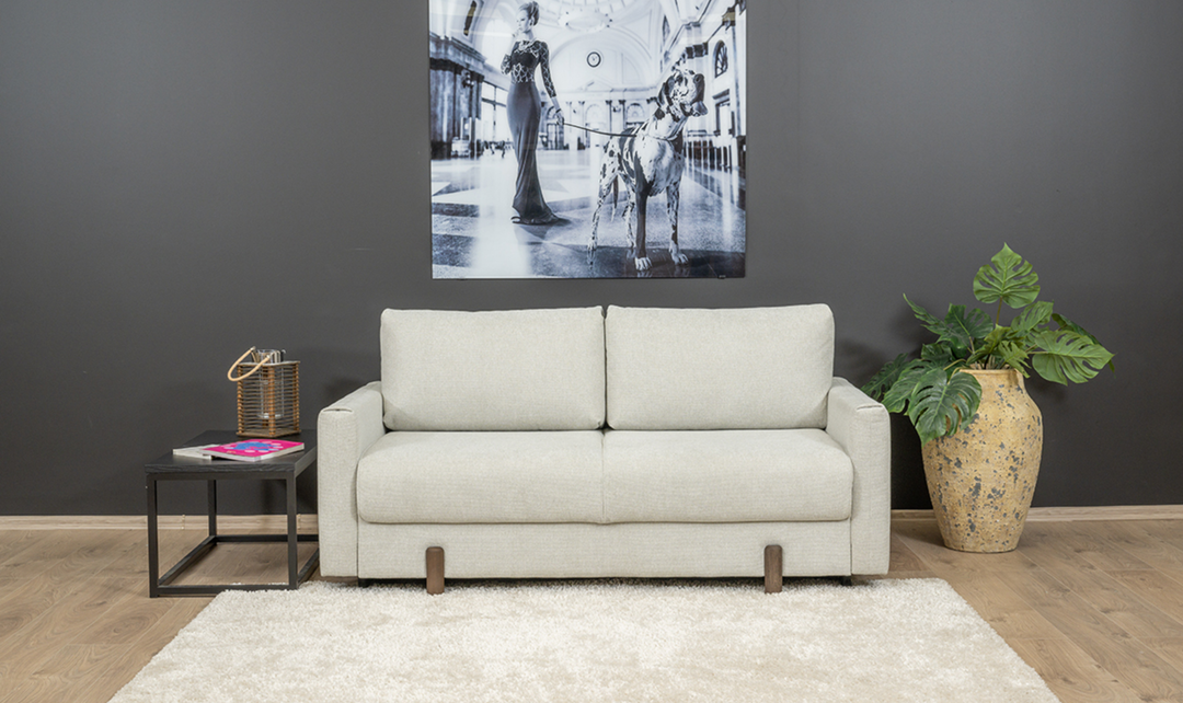 Fjords Nordic Rest Nora Queen Sleeper Sofa with Mocca Leg Finish - Jennifer Furniture