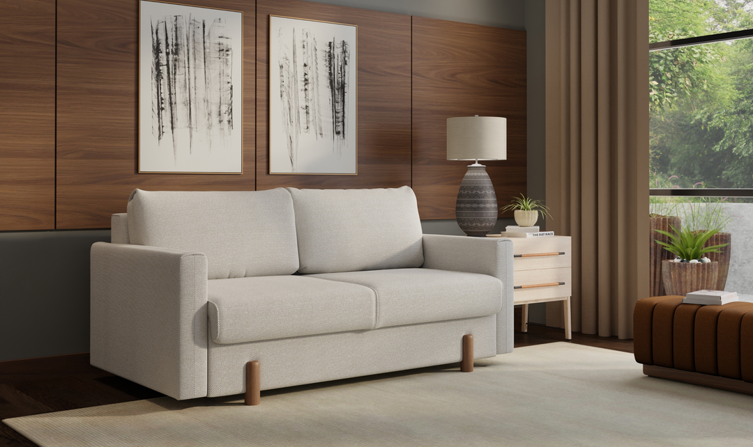 Fjords Nordic Rest Nora Queen Sleeper Sofa with Mocca Leg Finish - Jennifer Furniture