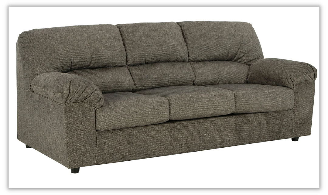 Modern Heritage Norlou 3-Seater Brown Fabric Herringbone Tufted Sofa