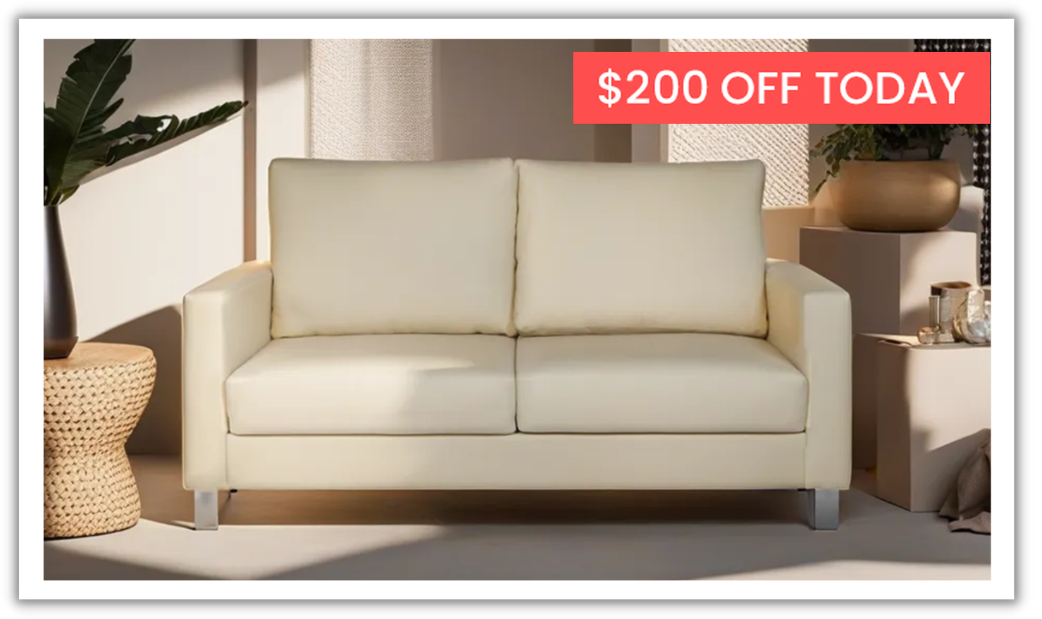 Cuddle Queen Leather Sleeper Sofa With Wood and Chrome Legs