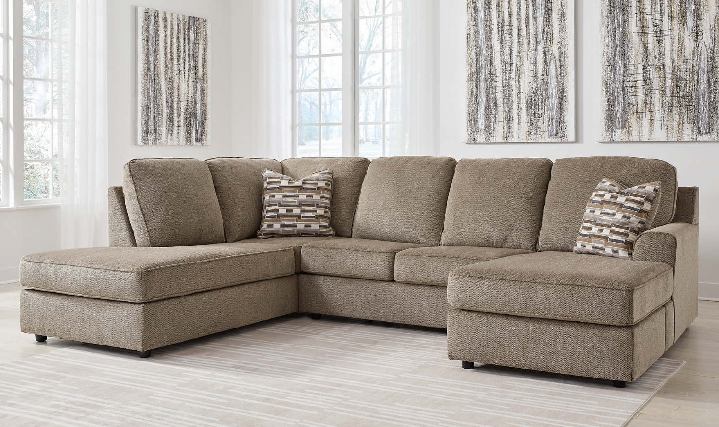 O'Phannon U-Shape 2-Piece Sectional with Chaise- jennifer furniture