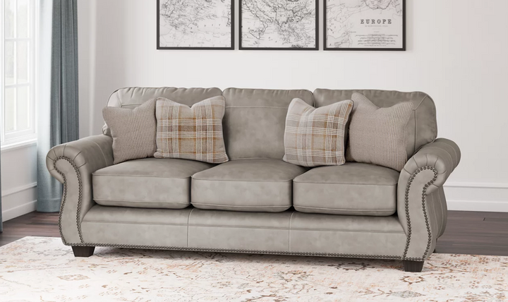 Ashley Olsberg 3-Seater Fabric Sofa in Light Gray-Jennifer Furniture