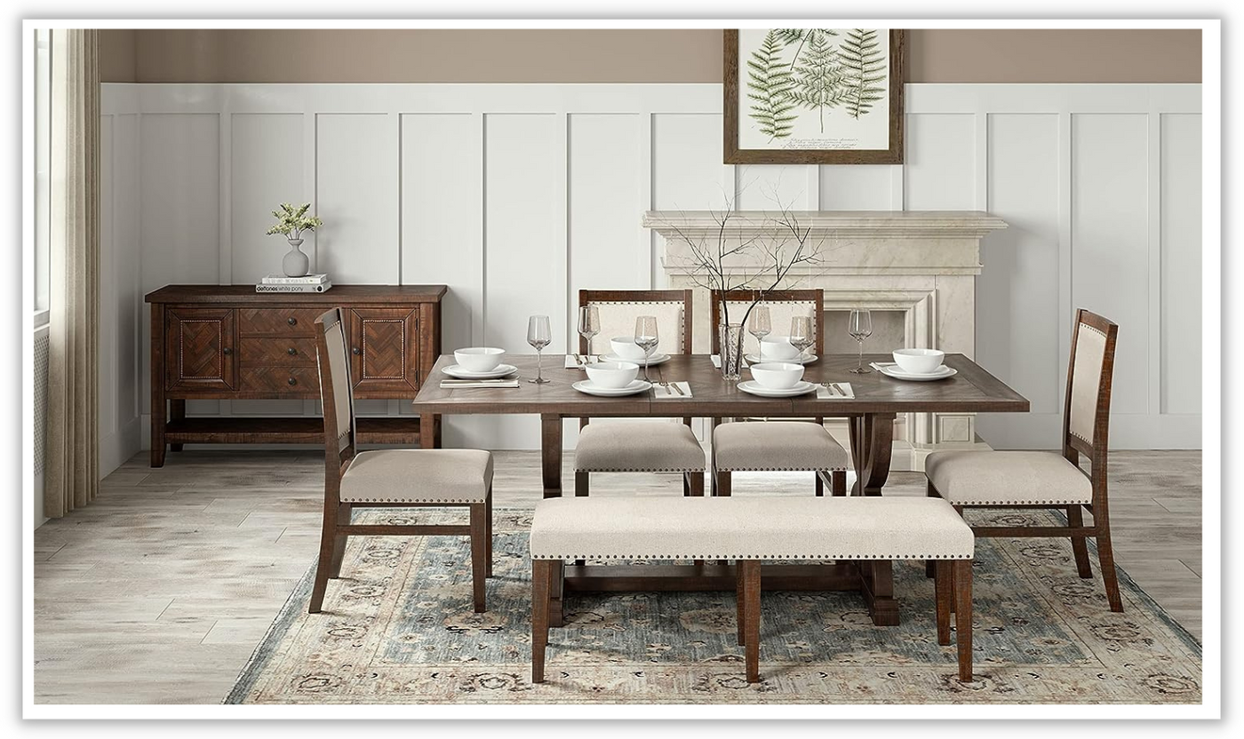Montmartre Extendable Dining Set in Brown