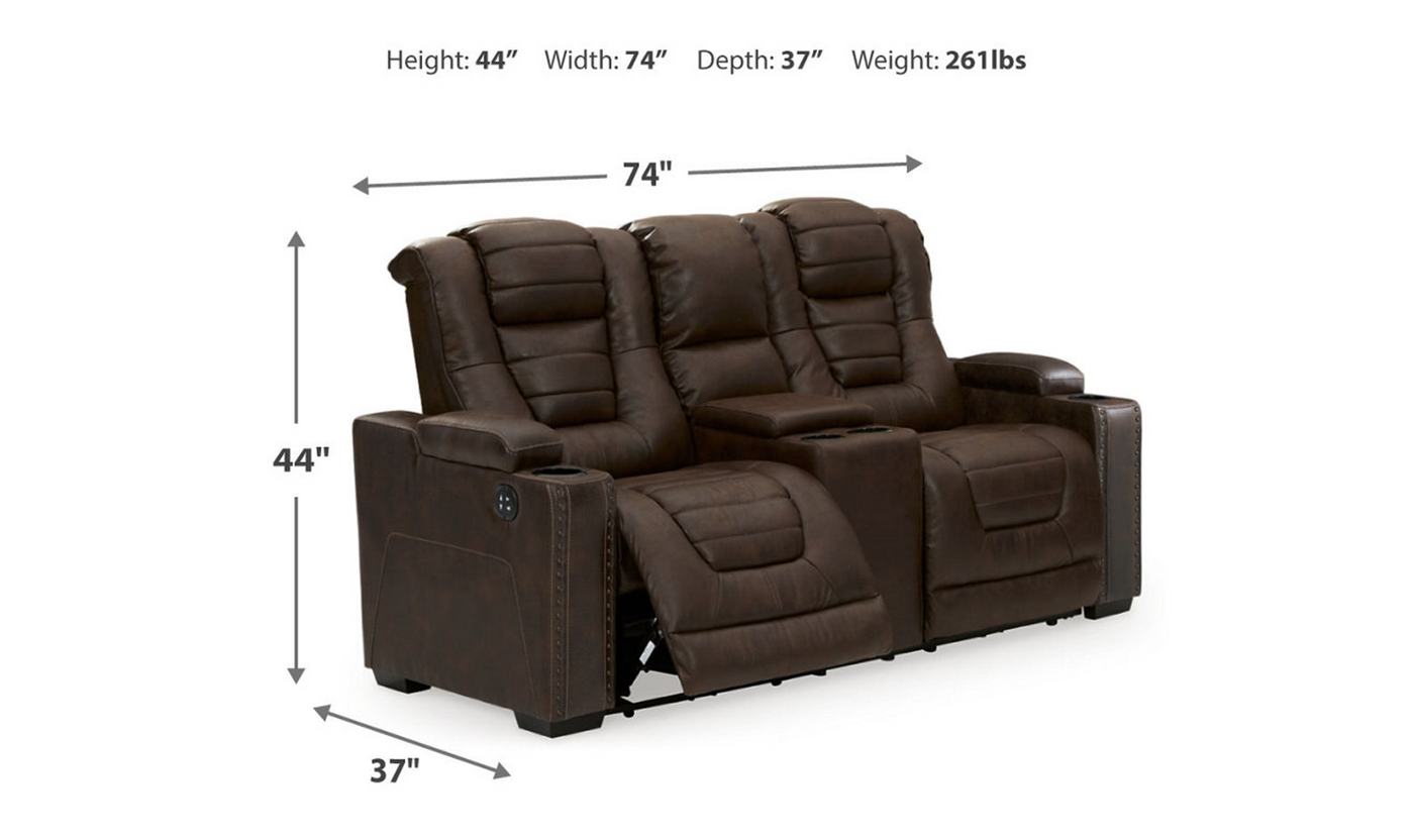 Owner's Box Power-Reclining Loveseat with Adjustable Headrest