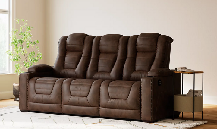 Modern Heritage Owner's Box Brown Leather Power-Reclining Living Room Set