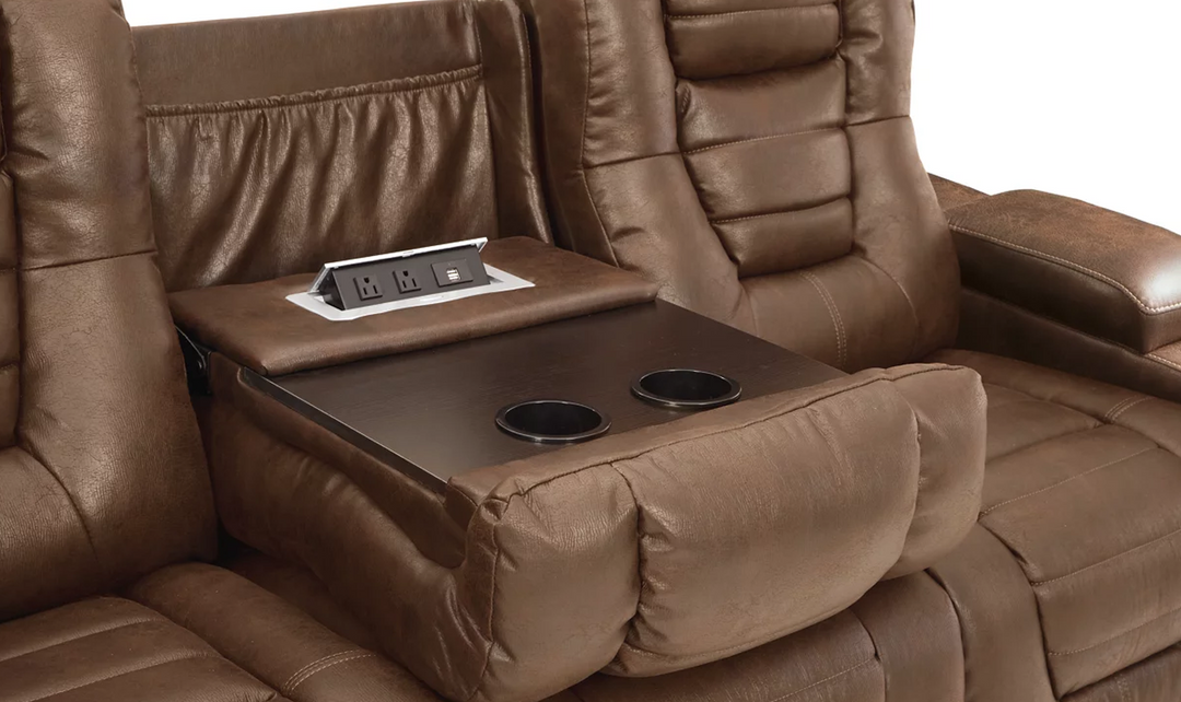 Modern Heritage Owner's Box Brown Leather Power-Reclining Living Room Set