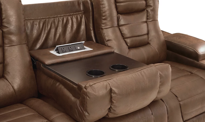 Modern Heritage Owner's Box Brown Leather Power-Reclining Living Room Set